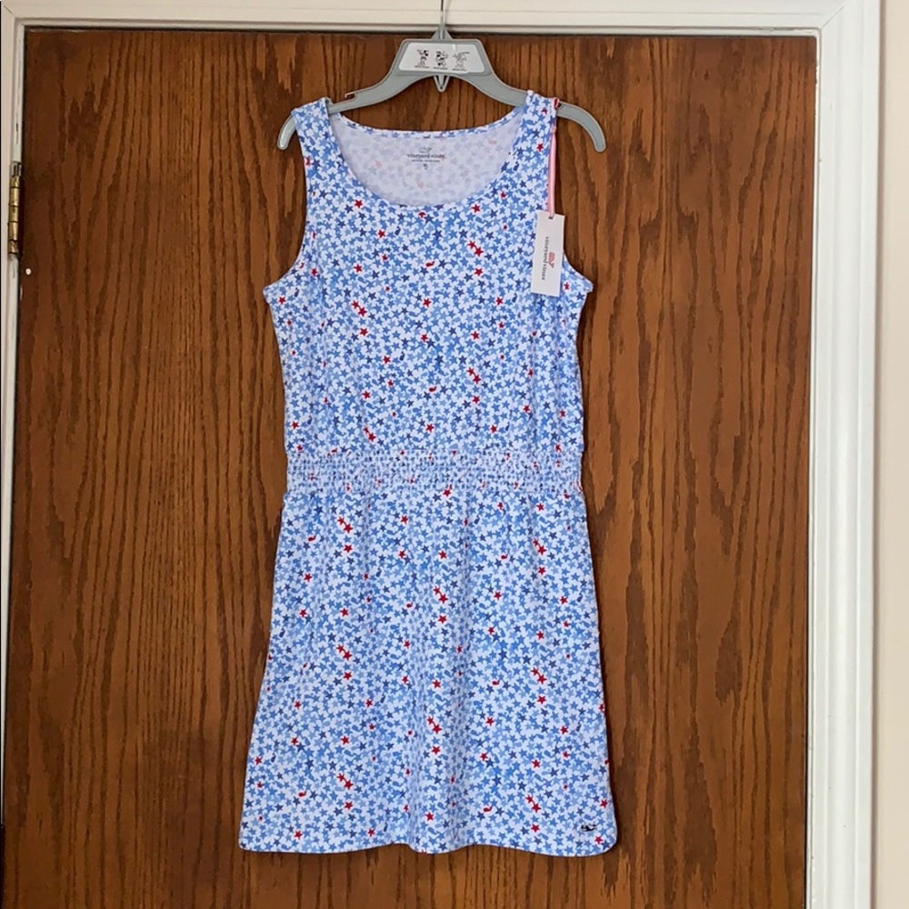 NWT Vineyard Vines Bimini Blue smocked Dress XL